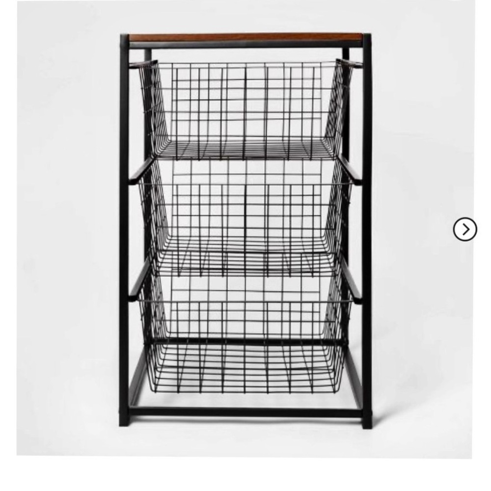 Black Metal Wire Storage Basket